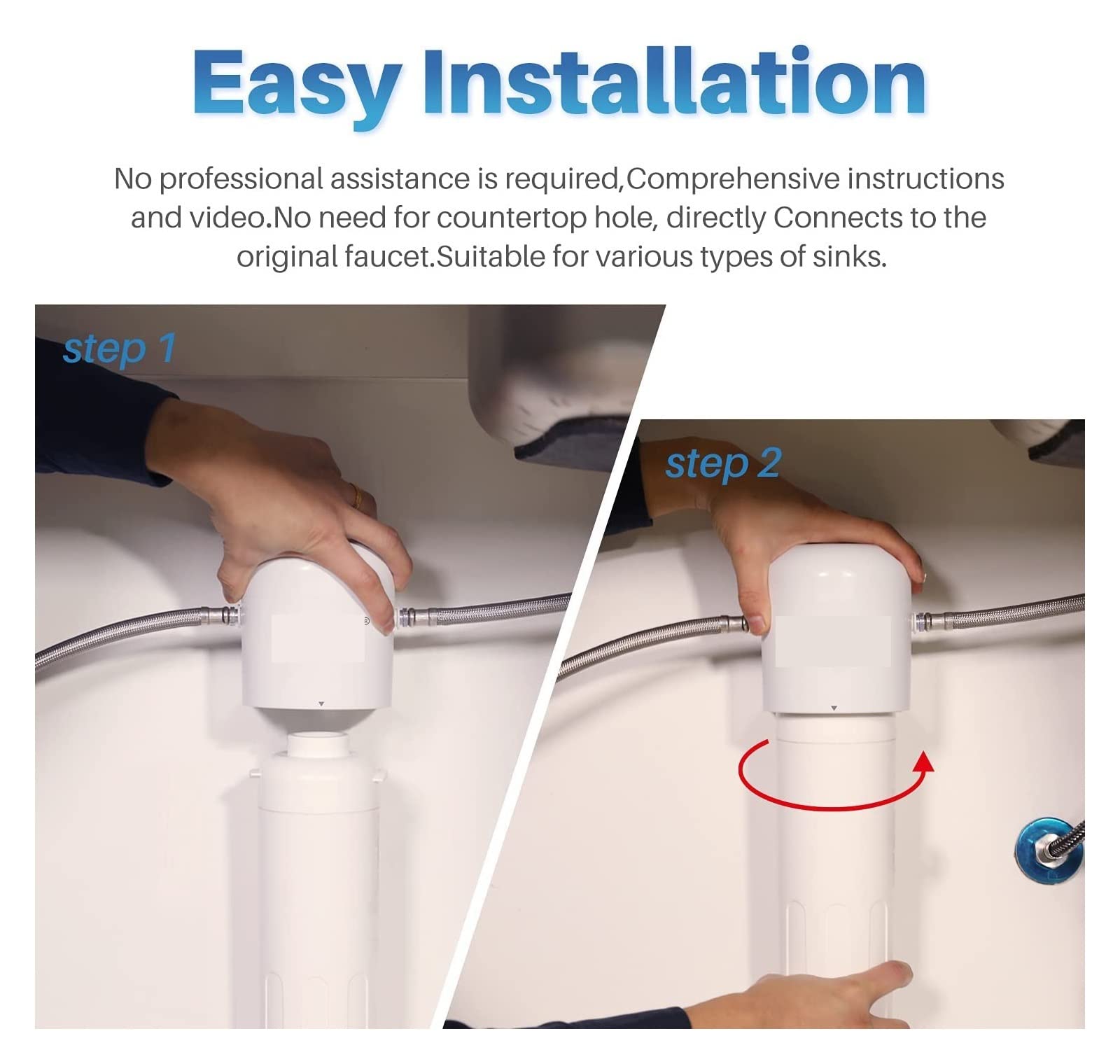 System filtracji wody, Wymienny filtr wody WFS5300A Pod zlewem System filtracji wody pitnej z bezpośrednim podłączeniem pod ladą(1x Replace Filter)