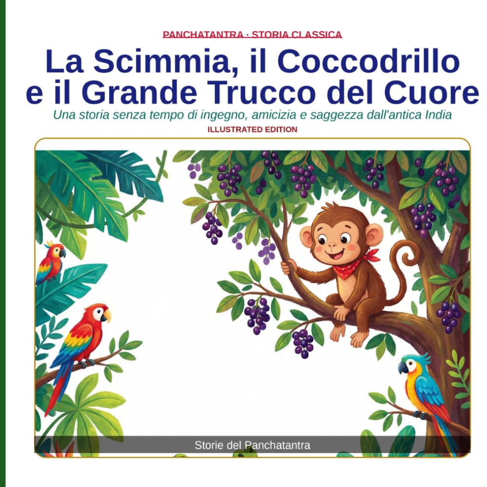 La Scimmia, il Coccodrillo e il Grande Trucco del Cuore: Una storia senza tempo di ingegno, amicizia e saggezza dall'antica India (Panchatantra Tales: Timeless Wisdom for Modern Kids)