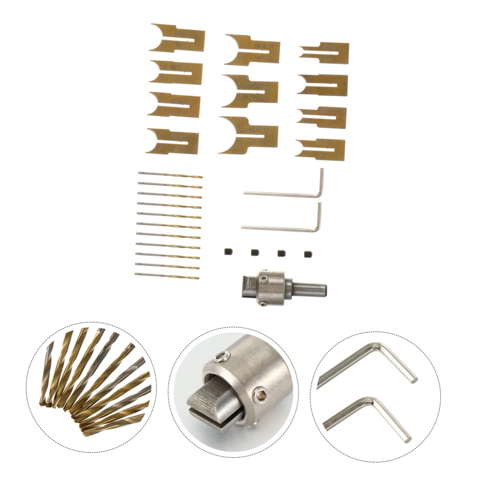 HOMSFOU Set 24 Pezzi Punte da Trapano per Perline in Legno Acciaio 6-25mm Kit per Creazione Gioielli e Decorazioni Artigianali