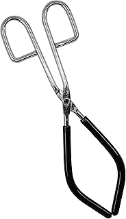 Eisco Labs Beaker Tongs, Rubber Coated Ends, Nickel Plated 1/4" Steel, 50mL - 2000mL Capacity