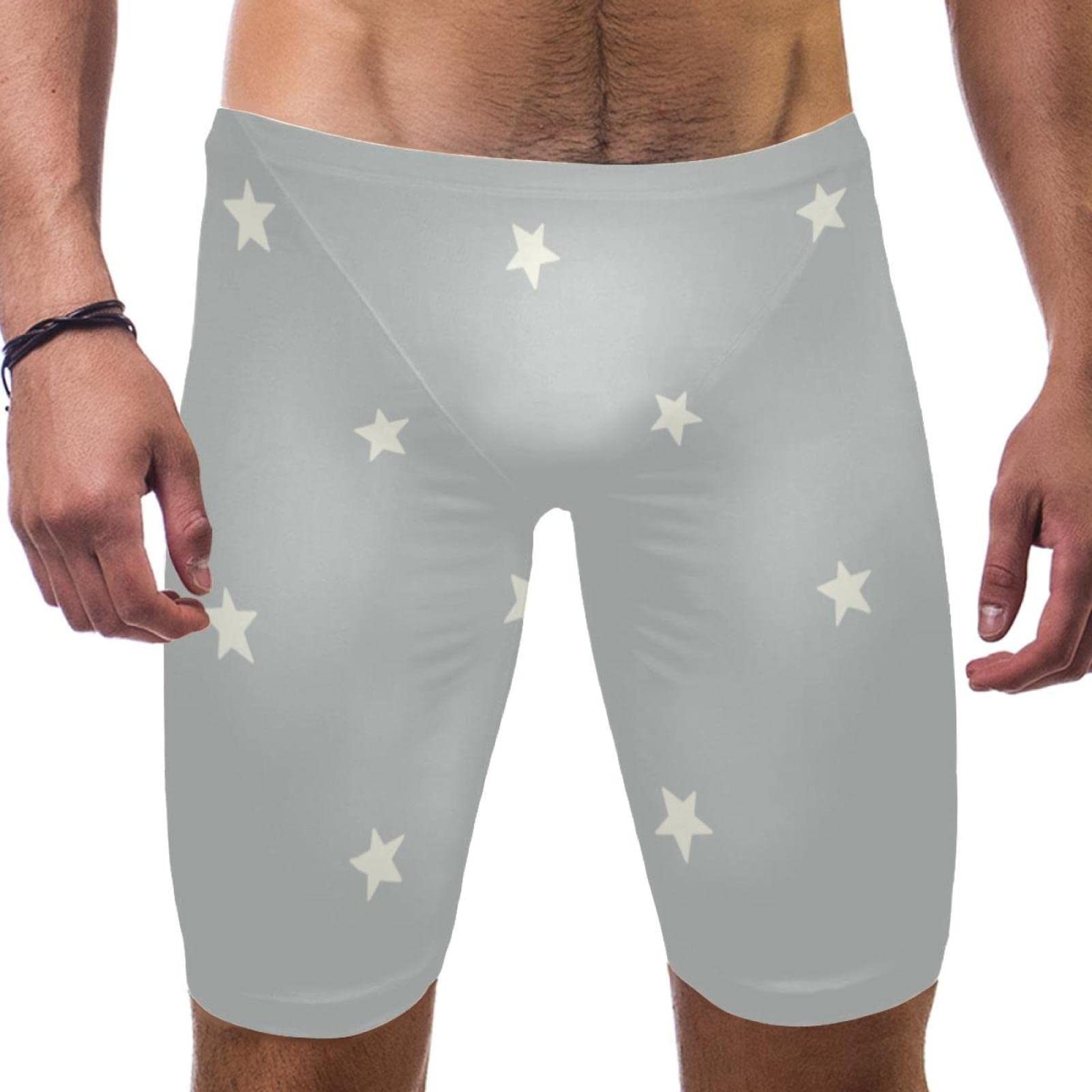 Jammer traje de baño de natación para hombre con diseño de estrellas grises 7