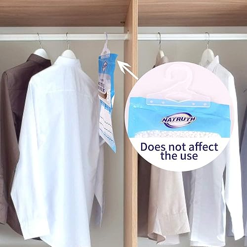 Miniatura 5 de NATRUTH Bolsa absorbente de humedad, paquete de 12 bolsas colgantes desecantes sin fragancia, absorbente de olores, elimina olores, crea aire más