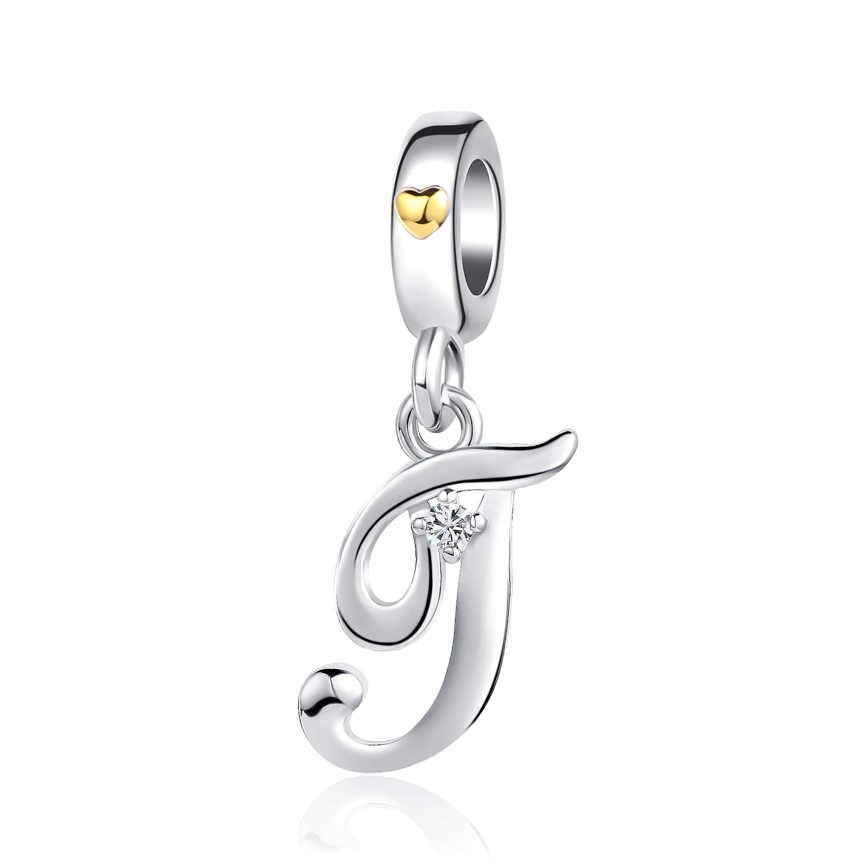 Silver Initial A-Z Letter Charm Compatible Pandora Charm Bracelets for Women Jewelry