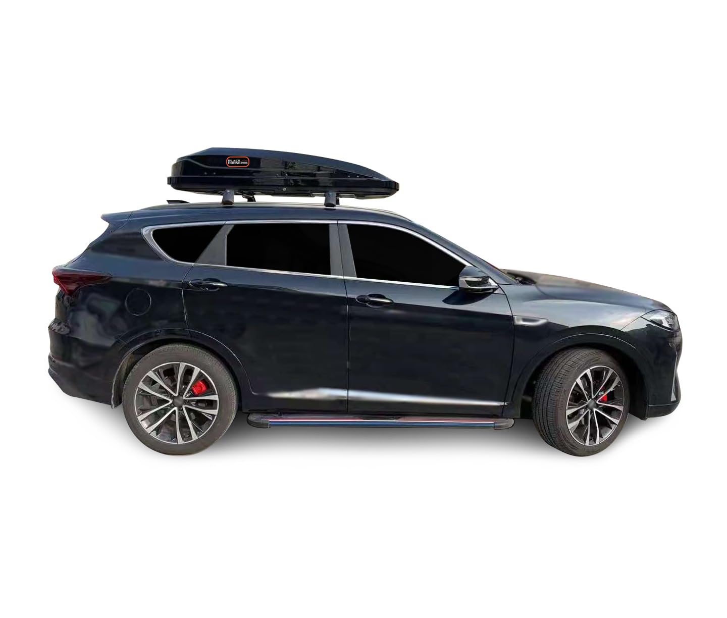 Black Horse Rooftop Cargo Carrier ABS + PMMA Hard Shell, 16 Cubic Feet Waterproof Car Roof Cargo Carrier Box w/Dual Side Opening, Security Key, 165lbs Capacity, for 28