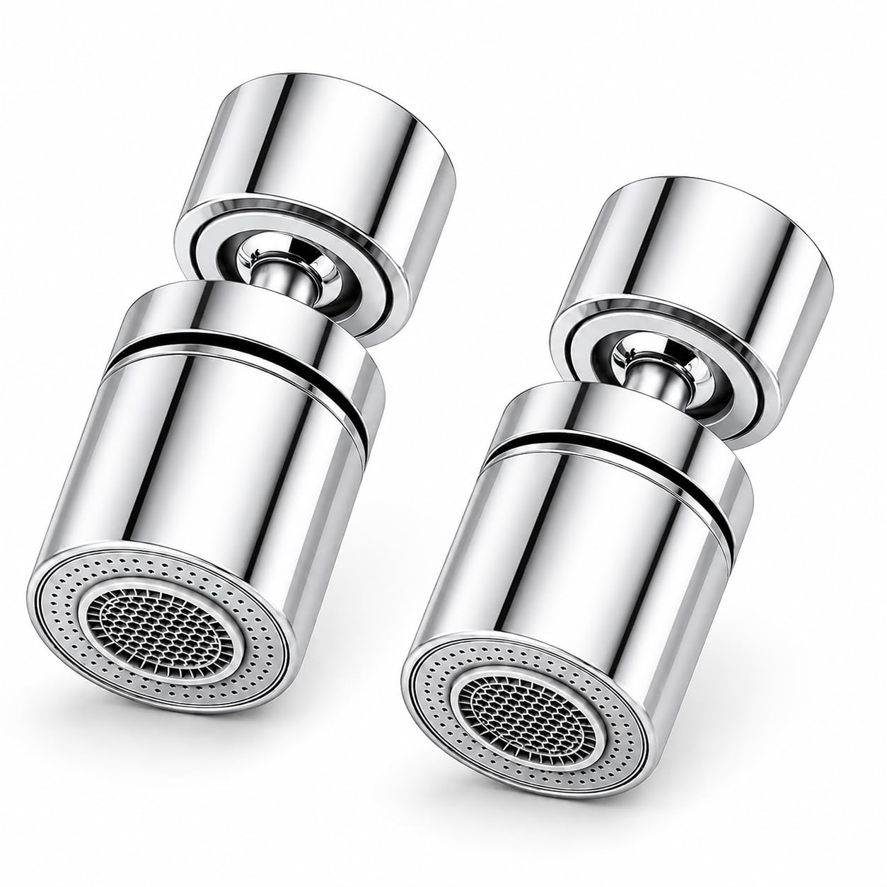 2PCS Universal Faucet Tap Aerator, 360° Swivel Tap Aerator, Dual Mode Faucet Extender and Tap Extender for Kitchen Sink, Water Saving Tap Sprayer Attachment for Kitchen Sink and Bathroom Use (2)