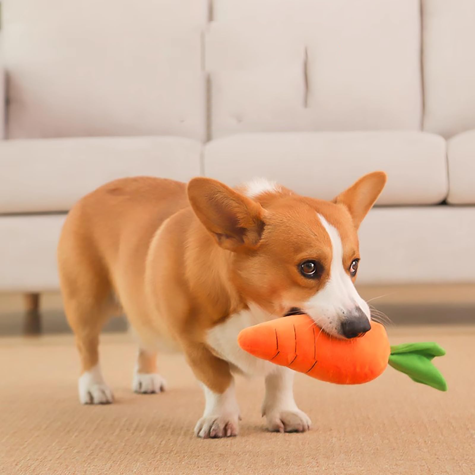 Generico Dog Toy - Carota gigante calmante per cani, carote ripiene giganti, giocattolo per animali domestici, robusto peluche multi-cigolii, per cani di taglia piccola, media e grande