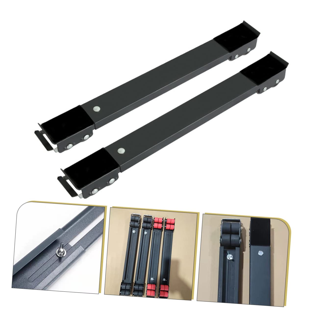 Operitacx 1 par Base de Rodillos para Electrodomésticos con Ruedas Soporte para Lavadoras y Refrigeradores Estabilidad Antivibración Soporte de Carga Resistente
