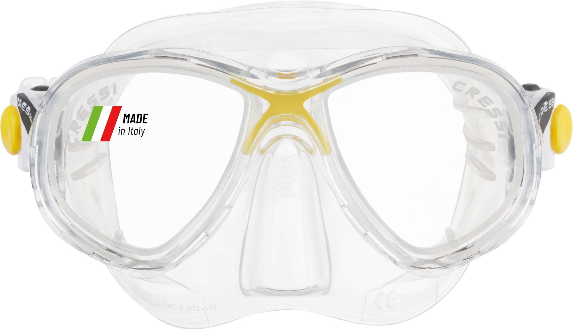 Cressi Kids Marea Jr Scuba Diving and Snorkeling Junior Mask - Transparent/Yellow