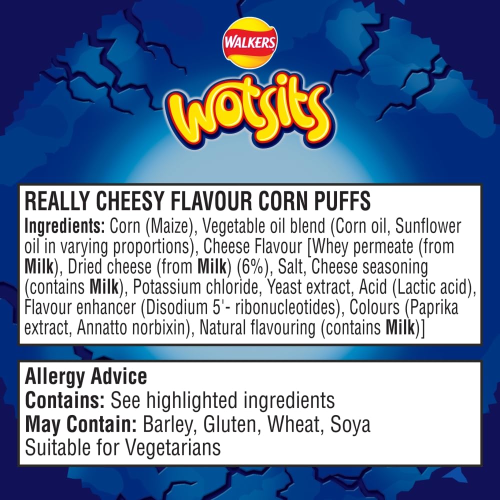 Walkers Wotsits Crunchy Really Cheesy Snacks Crisps 140 g