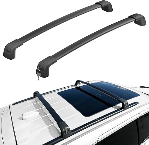 Miniatura 2 de Barras transversales para portaequipajes compatibles con Jeep Grand Cherokee Altitude & SRT y Trackhawk 2011-2022 con molduras negras para techo,