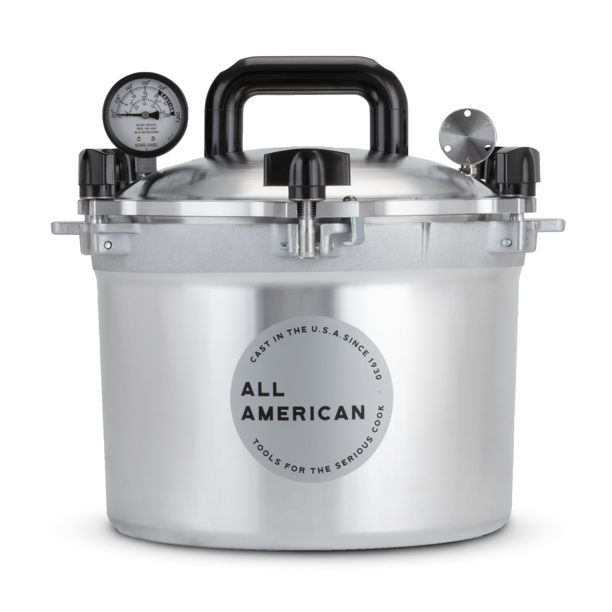 All American 1930: 10.5qt Pressure Cooker/Canner (The 910) - Exclusive Metal-to-Metal Sealing System - Easy to Open & Close - Suitable for Gas, Electric, or Flat Top Stoves - Made in the USA