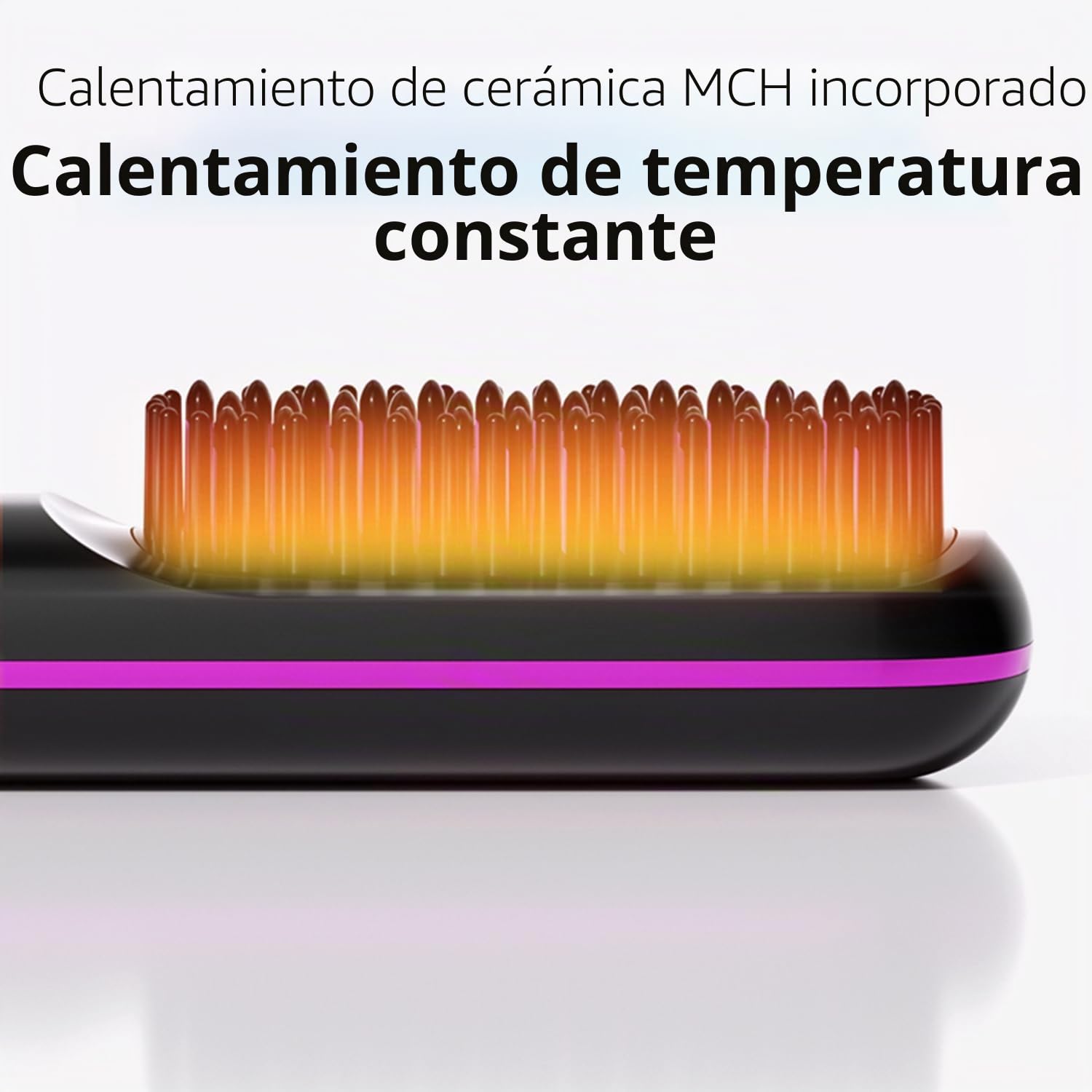 Go Brush Pro - Mini cepillo alisador de pelo inalámbrico portátil para mujer, con pantalla LCD de temperatura, 2000 mAh, calentamiento rápido y plancha de cerámica inalámbrica (BK)