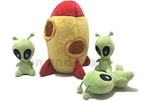 Interactive Squeaky Puzzle Toy for Small Dogs: Hide-A-Squirrel Spaceship Adventure