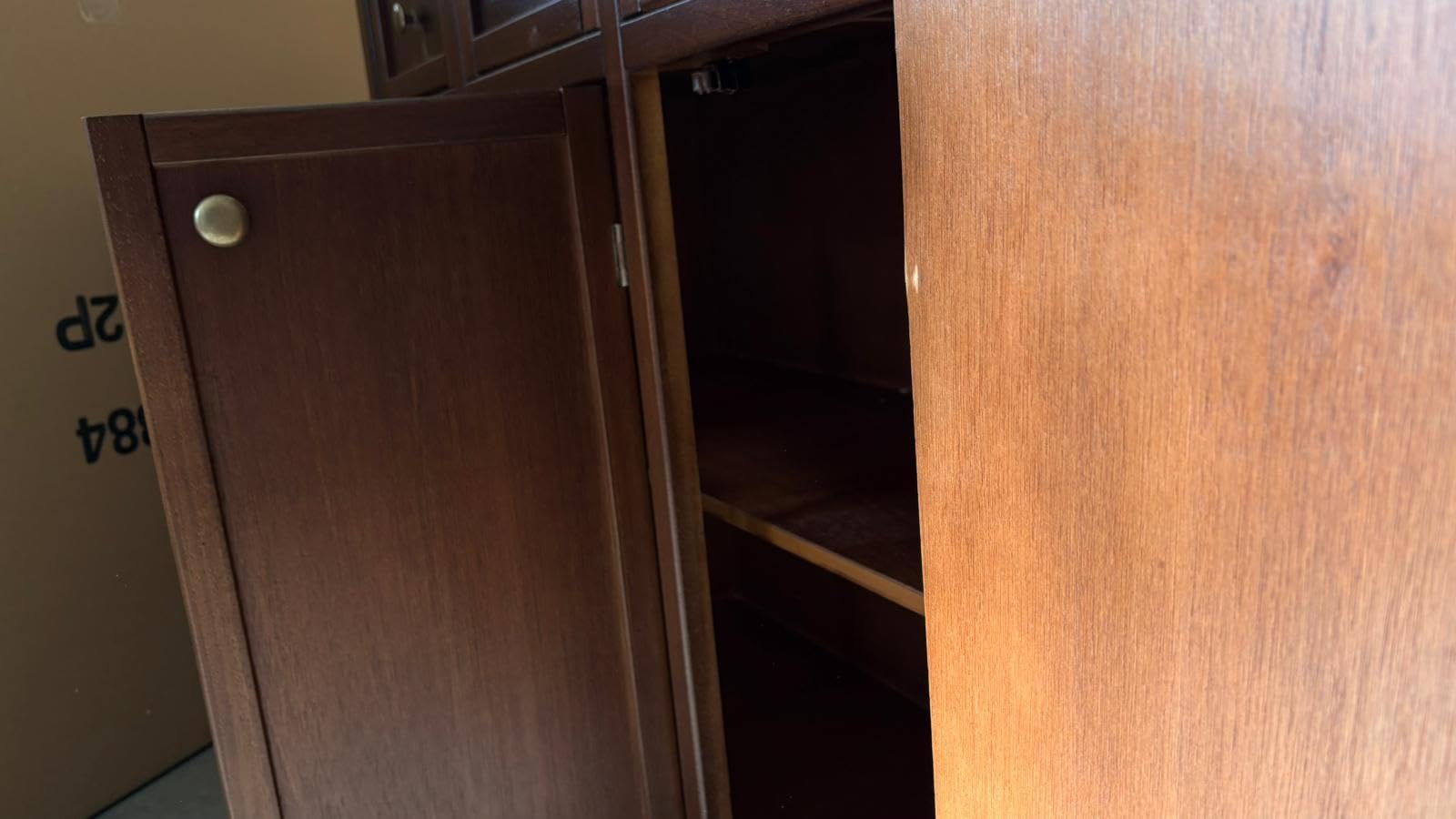 Vicentini arreda CREDENZA MADIA BUFFETT IN LEGNO NOCE SCURO ARTE POVERA MOD MODENA 3 CASSETTI E 3 PORTE