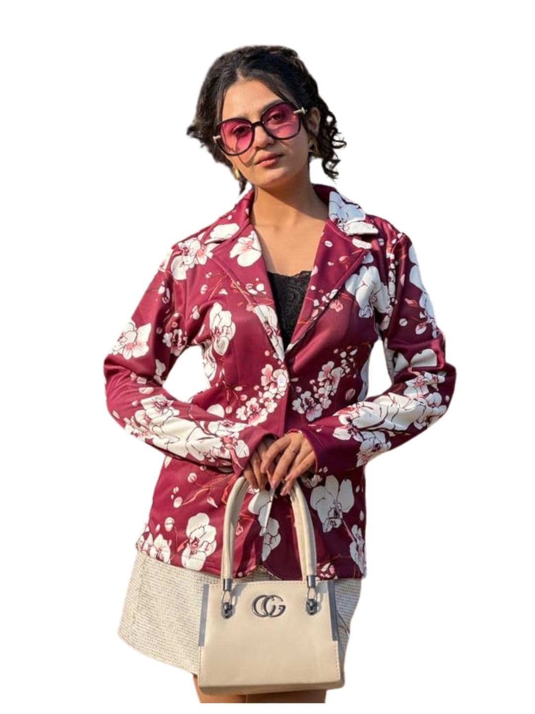 tandul Women's Fleece Floral Print Multicolor Regular Fit Coat - Full Sleeve Regular Overcoat for Office, Casual, Festive & Party (12267)-picture-39
