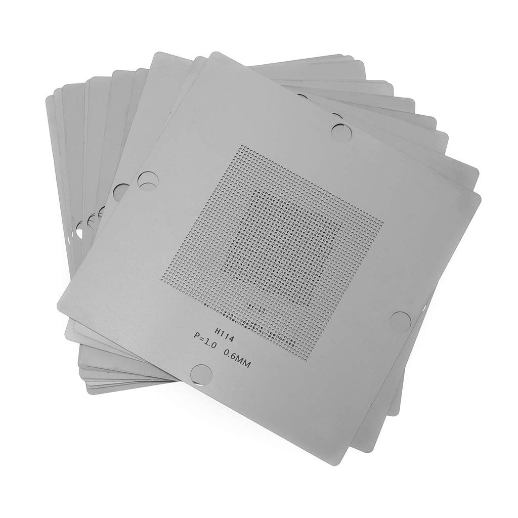 QUQUTWO 10cs/Set 90x90mm Universal BGA Reballing Stencil Steel Stencils Template Silver