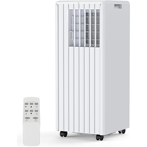 Portable Air Conditioner with 8,000 BTU Cooling Power – 3 Modes (Cool, Dehumidify, Fan) for Rooms Up to 350 Sq.Ft, Includes Remote, 24H Timer & Easy-Install Window Kit