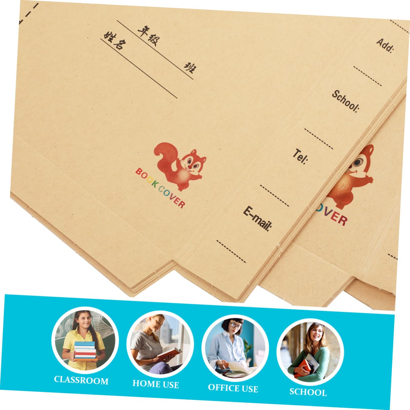 Copertina per Libri Scolastici 30 Pezzi in Carta Kraft, Copri Libri