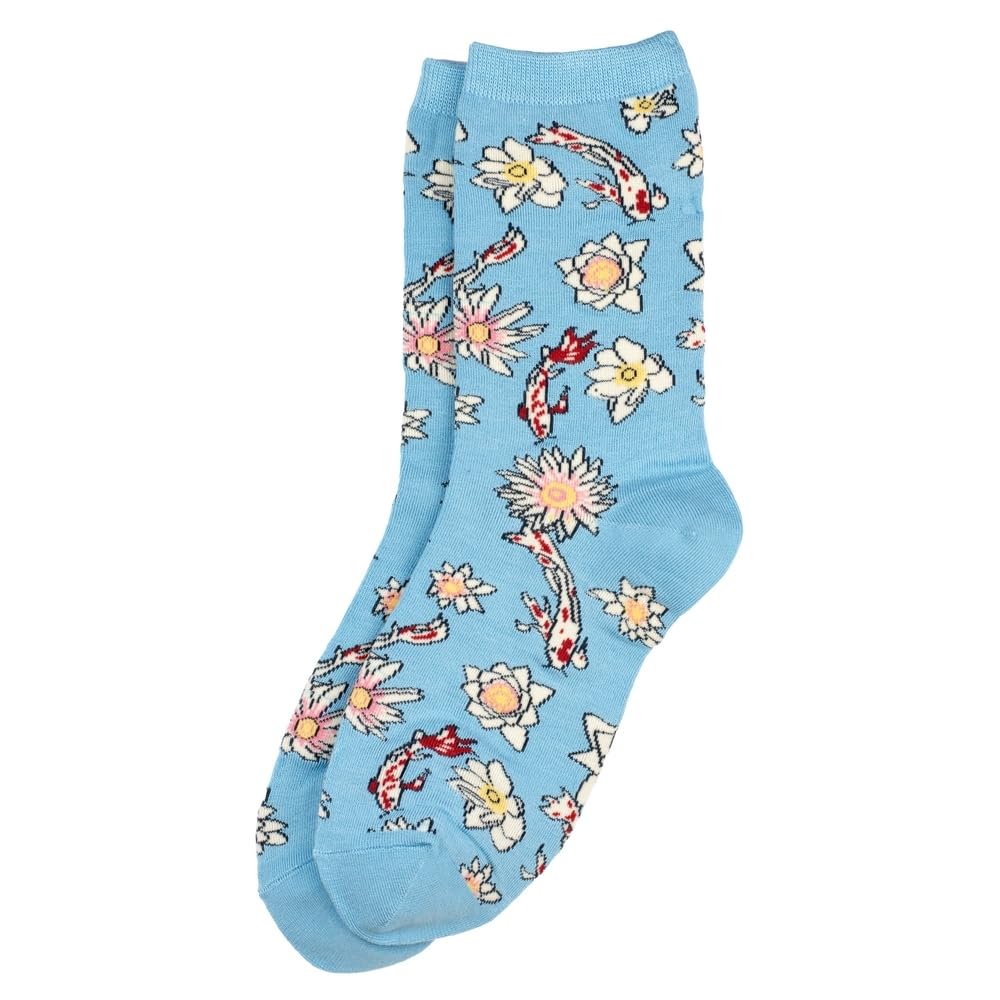 Joe Cool Unisex Blue Socks Cotton & Spandex Koi Carp