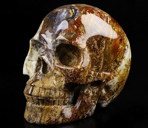 Gemstone Huge Pietersite Blue and Red Carved Skull