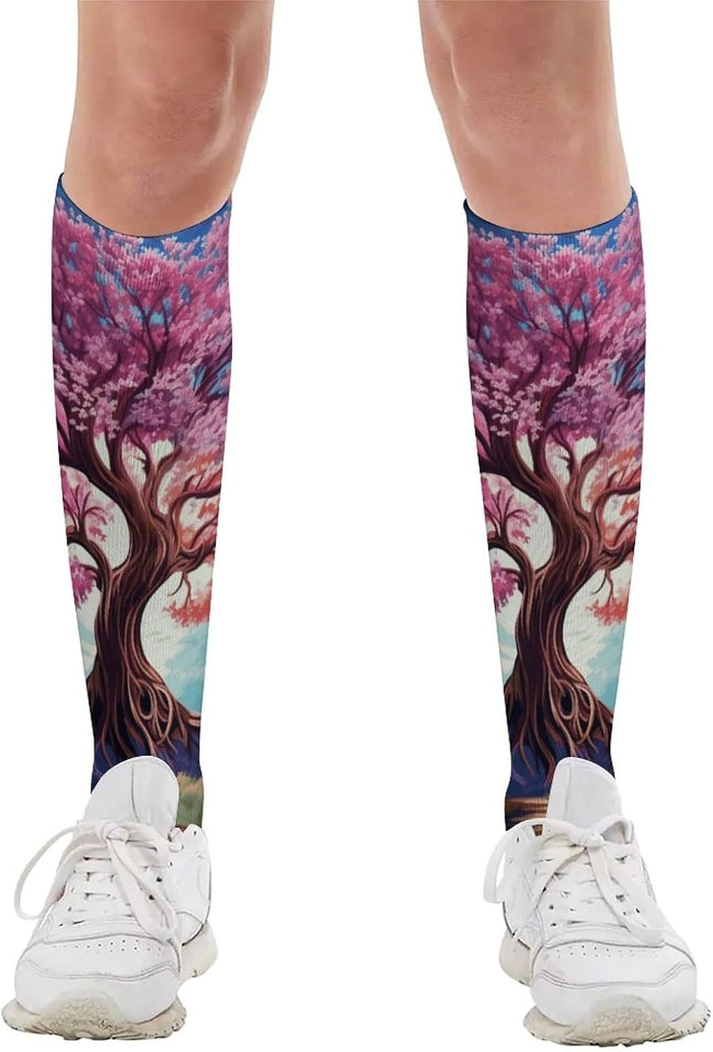 Color Tree Knee High Soccer Socks Moisture Wicking