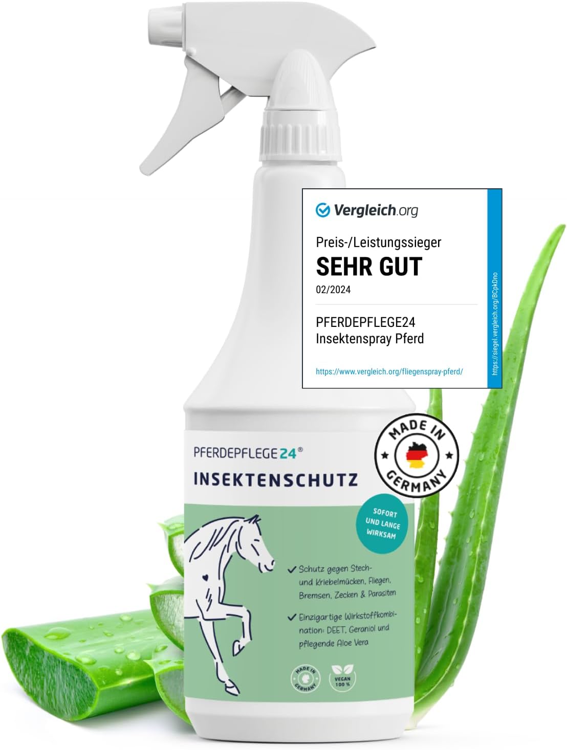 Pferdepflege24 Insektenspray Pferd für sofortigen Schutz mit pflegender Aloe Vera in 5 Größen – langanhaltende Wirkung gegen Bremsen, Mücken, Fliegen & Zecken – Pferdezubehör & Pferdepflege Pferdepflege24 Insektenspray Pferd für sofortigen Schutz mit pflegender Aloe Vera in 5 Größen – langanhaltende Wirkung gegen Bremsen, Mücken, Fliegen & Zecken – Pferdezubehör & Pferdepflege