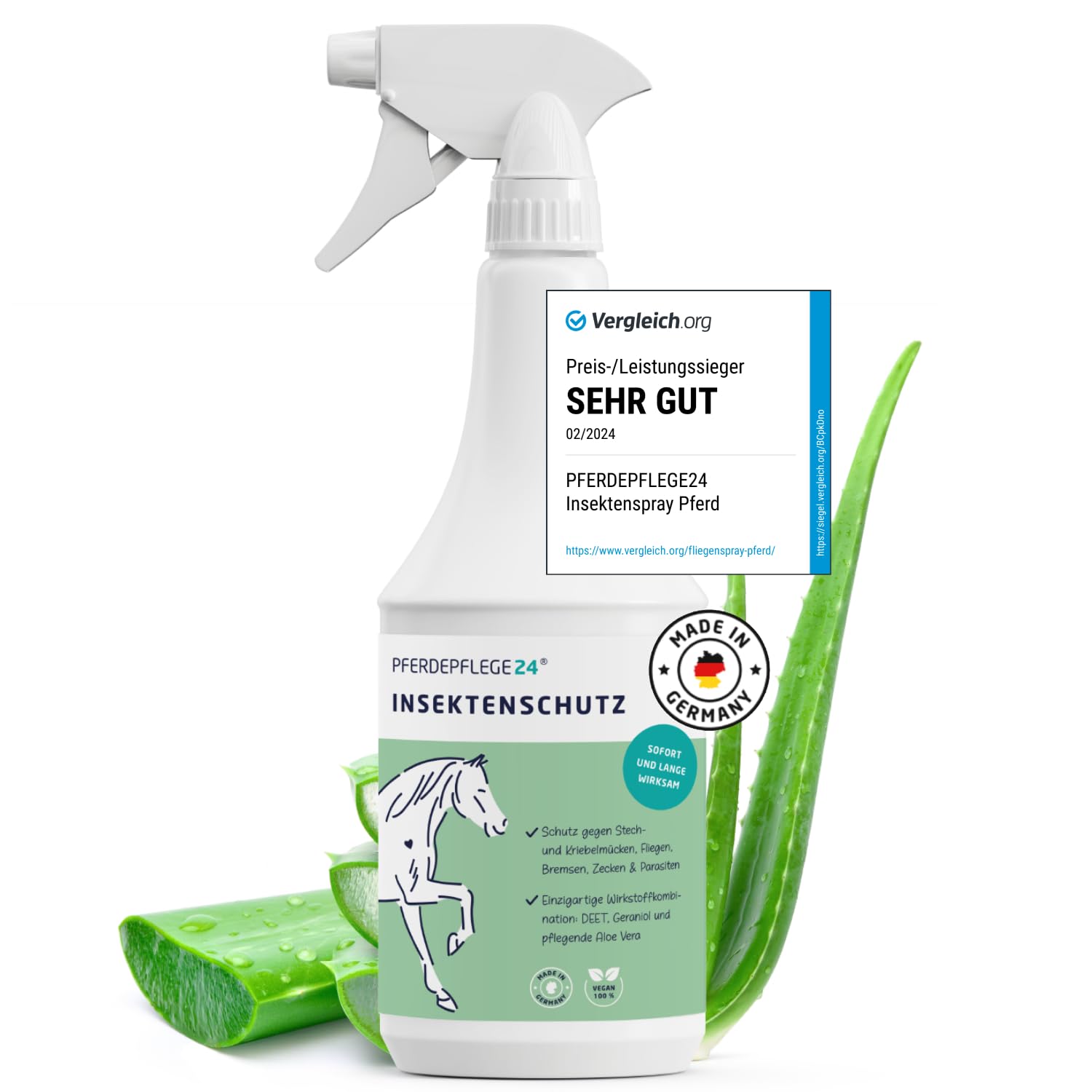 PFERDEPFLEGE24 Insektenspray Pferd DEET - Sofortiger Schutz &  Langanhaltende Wirkung - 5 Gren - Fliegenspray stark Hochkonzentriert &  Wirksam gegen Mcken, Fliegen, Bremsen & Zecken 1000ml : Amazon.de: Haustier