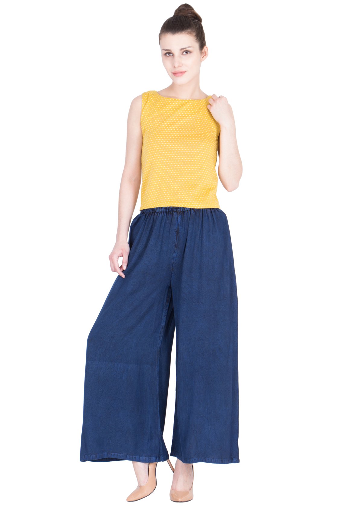 Women's Rayon Harem Pant | Harem Pant for Women | Patiala Pants | Afghani Salwar Palazzo | Comfortable & Regular Fit Pants for Yoga, Dancing - Free Size (in, Alpha, M, Regular, Blue Denim)-image-13