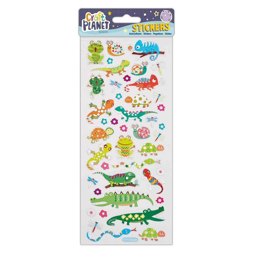 Small Frog Lizard Crocodile Reptile Labels Stickers Kids Craft Decoration