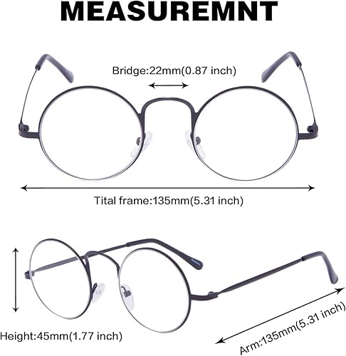 Miniatura 3 de GUD 4 pares de anteojos de lectura redondos para mujeres y hombres