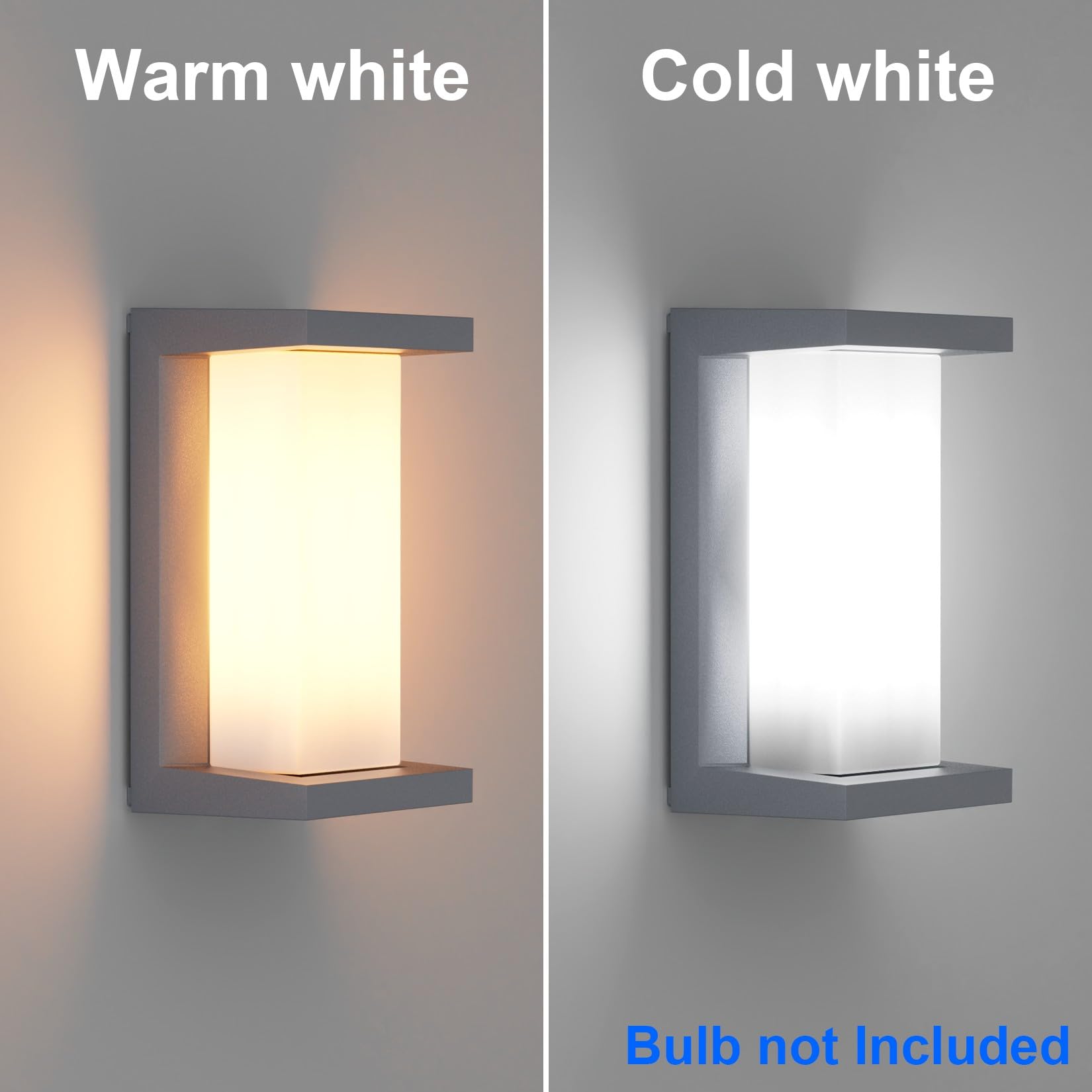 Klighten 2 Stück moderne Außenwandleuchte, E27 Sockel Außenwandlampe, IP65 Wandlampe, Maximale Wattleistung 60W Aluminium Wandlampe, Geeignet für Innen Außen, Treppenhaus. Anthrazit (ohne Glühbirne)