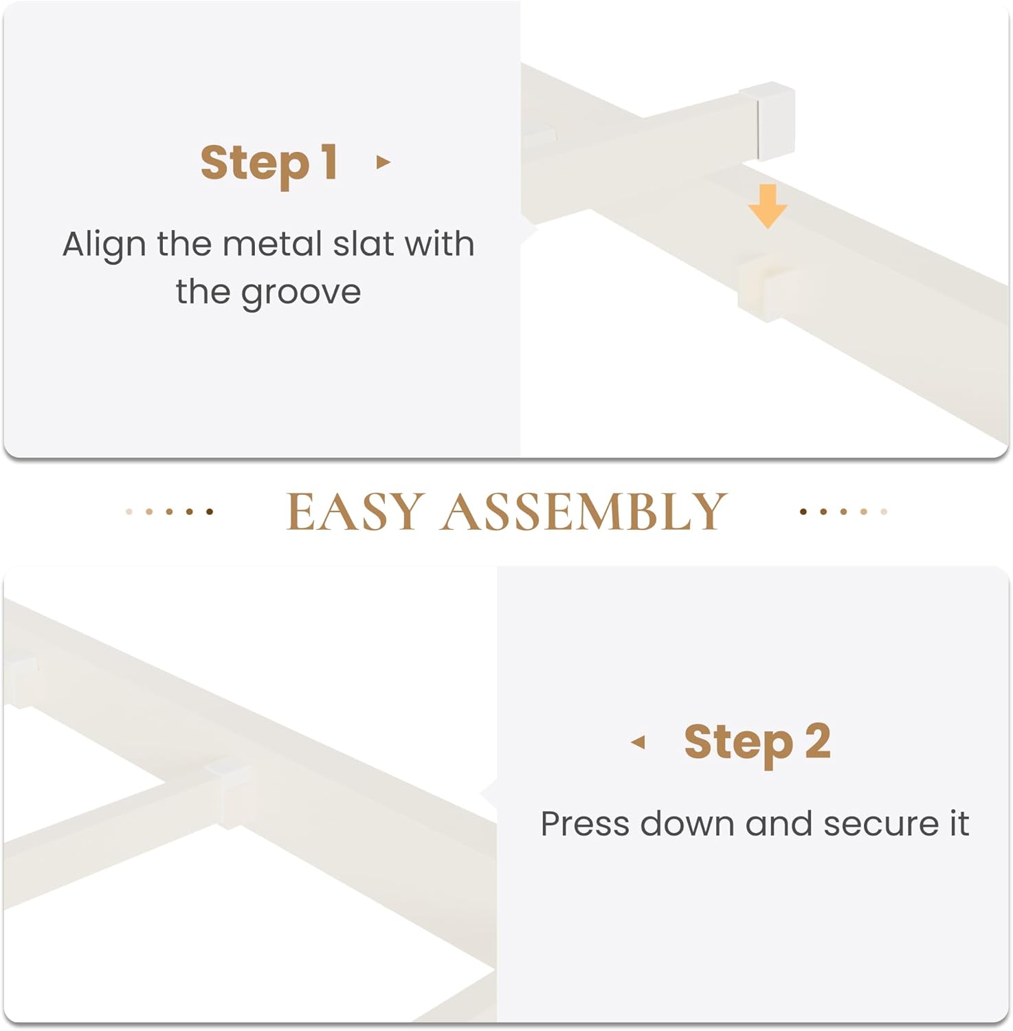 SHA CERLIN 14 Inch Full Size Metal Platform Bed Frame with Heart Shaped Headboard/Footboard, Under Bed Storage, Noise Free Mattress Foundation, No Box Spring Needed, Easy Assembly, Cream White