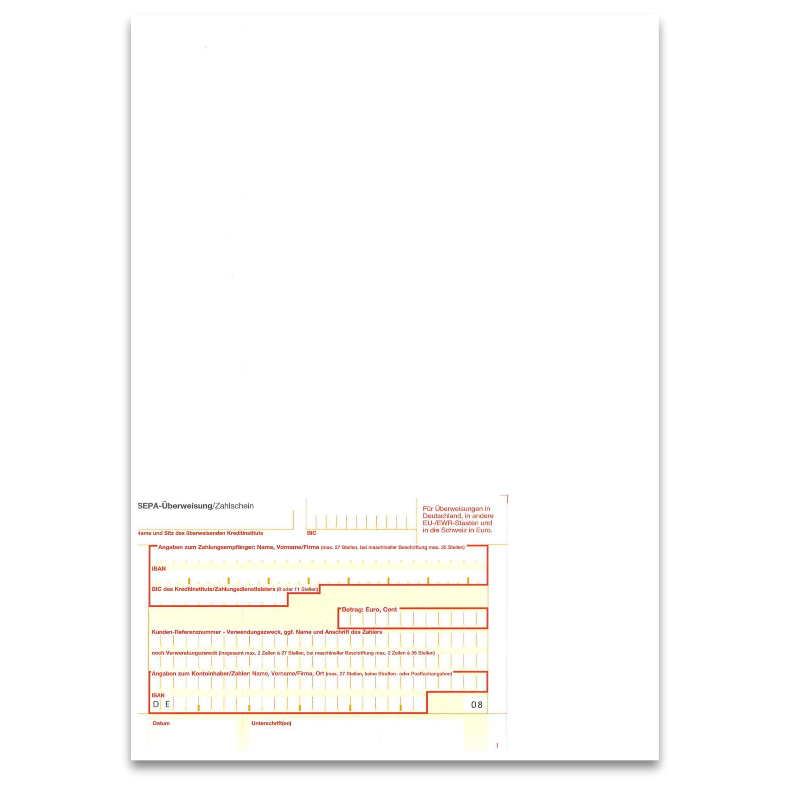 PaperXpert Transfer Carrier SEPA - Stand Bottom Left | DIN A4 | 90 g/m OCR Receipt Reading Paper | Premium Brand Quality - Made in Germany x 100 - Image 3