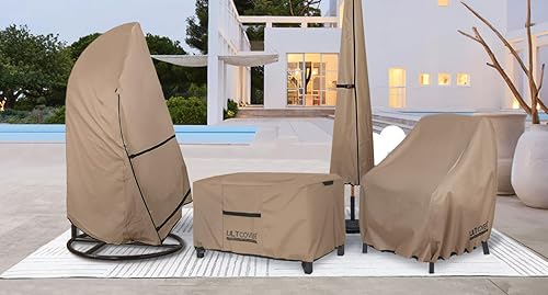 Miniatura 6 de ULTCOVER Funda para mesa auxiliar de patio, impermeable, rectangular, para exteriores, pequeña, 48 x 26 x 18 pulgadas