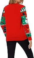 Vista 4 de VENTELAN Suéter de Navidad para mujer, divertido árbol de Navidad, suéter feo con copos de nieve de manga larga