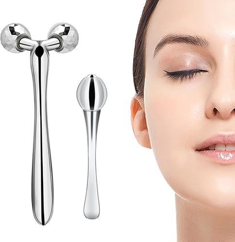 Rodillo facial para ojos, rodillo facial masajeador facial y corporal para el cuidado de la piel, herramienta para el cuidado de la piel para cara,