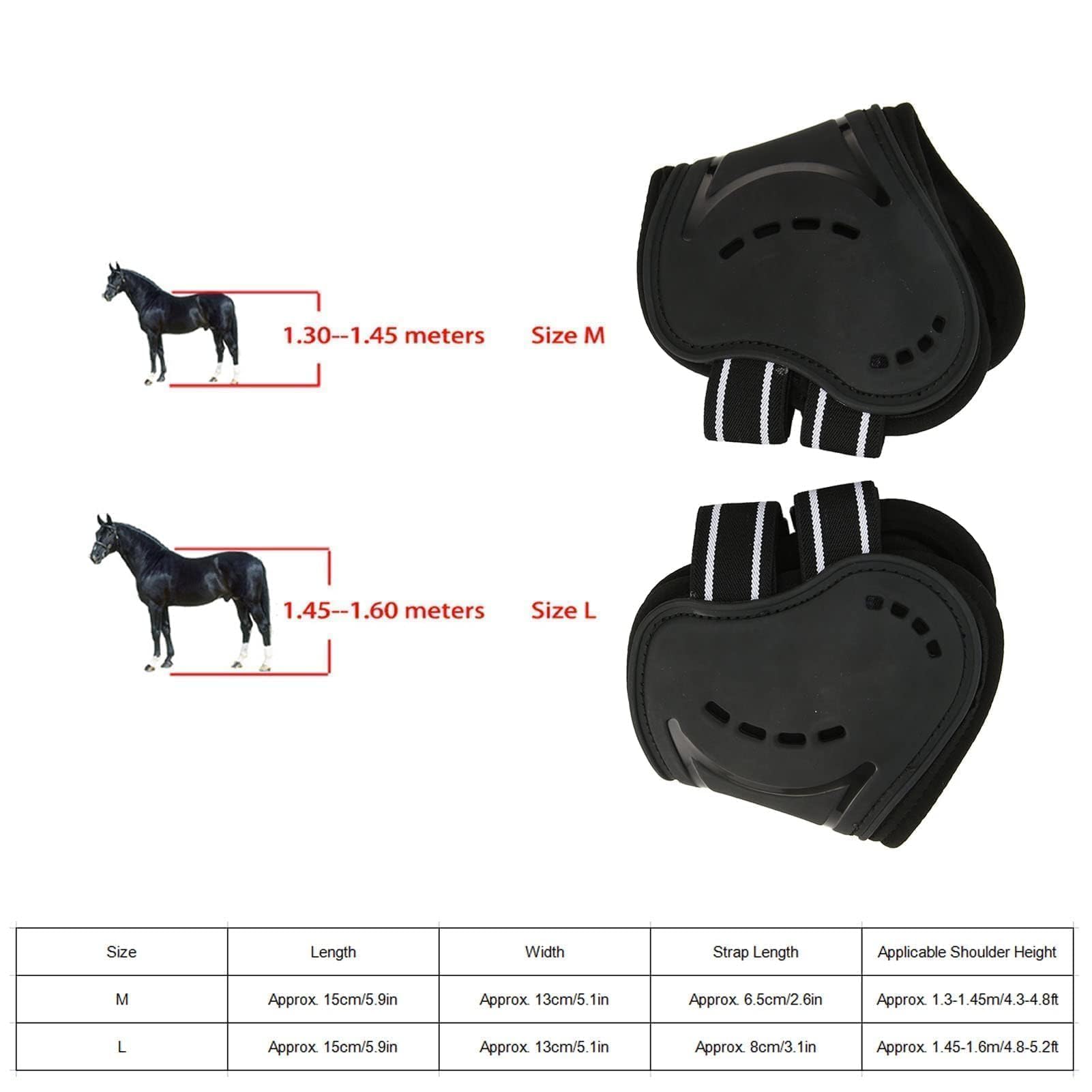Botas para Patas Traseras de Caballo, Transpirables, Resistentes a los Impactos, Botas para Patas Traseras de Caballo, Ajustables, Evitan Resbalones, Botas Ligeras para Caballos (L)