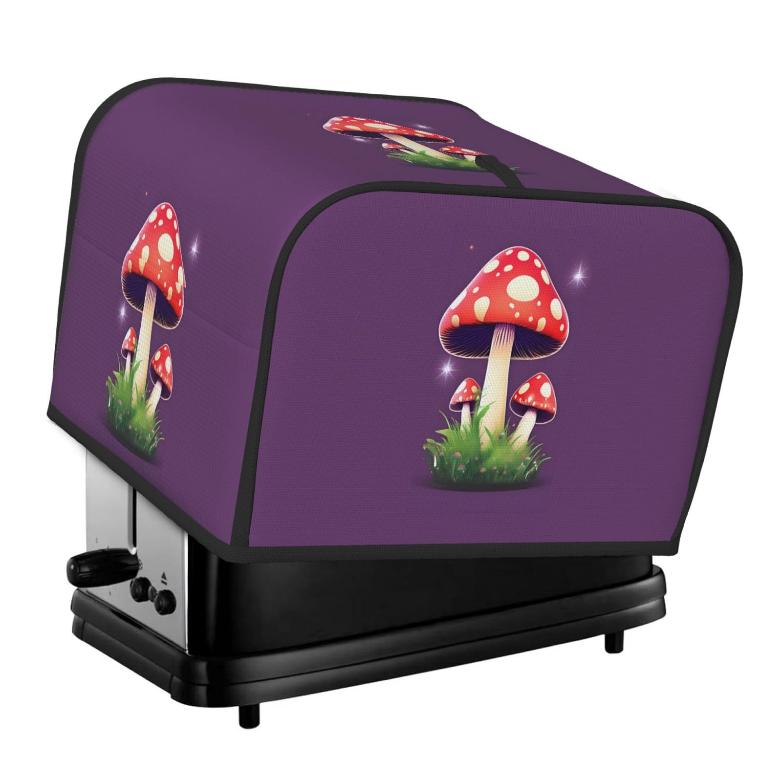 Magic Red Mushroom Print 4-Slice Toaster Cover Dustproof Waterproof Kitchen Appliance Protector For Bread