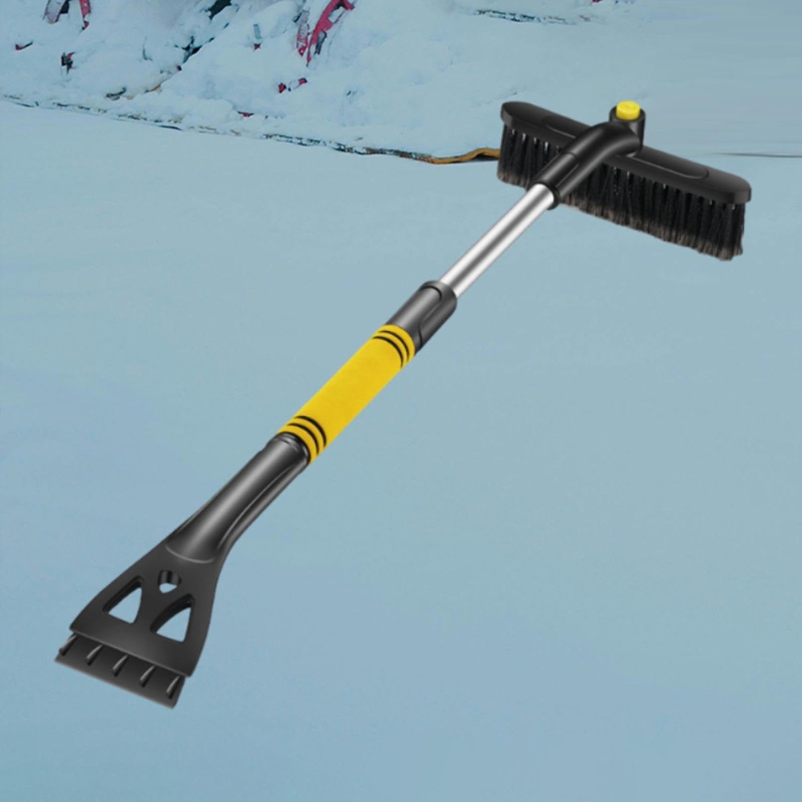 Herramienta Genérica para Hielo, Cepillo para Nieve, Herramienta para Quitar La Nieve Del Coche, 3 en 1, Portátil Y Multifuncional para Parabri, Amarillo