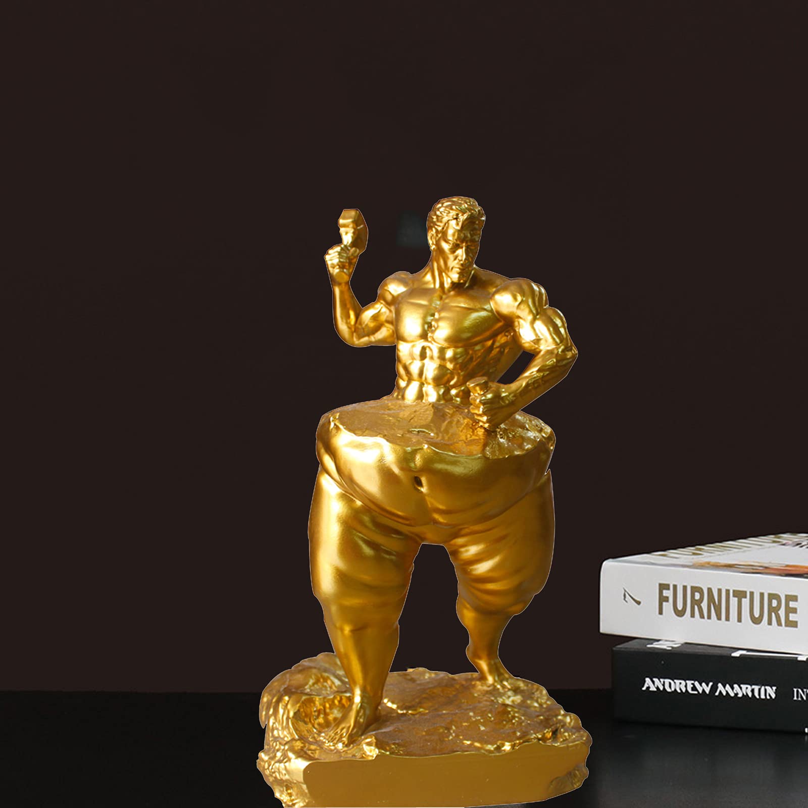 LGYKUMEG Abnehmende Männlicher Gott Skulptur Deko,Abstrakte Modern Design Harz Figur,Höhe 15cm,Fat Mann Statue Dekorationen für Schlafzimmer Restaurant,Tisch, Arbeitsplatte,Yoga Gymnasium,Weiß