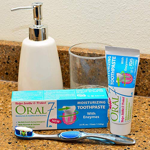 Oral7 Dry Mouth Toothpaste Containing Enzymes With Xylitol, Moisturizing And Teeth Whitening Toothpaste, Promotes Gum Health And Fresh Breath, Oral Care And Dry Mouth Products 2.5Oz #TOP5