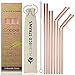 Produktbild Wiederverwendbare Edelstahl Trinkhalme, Deluxe Getränke Cocktail Trinkhalme mit abgerundeten Enden, kratzfest rostfrei Bar / Restaurant Silber Stroh Set by Flow Barware (Copper)