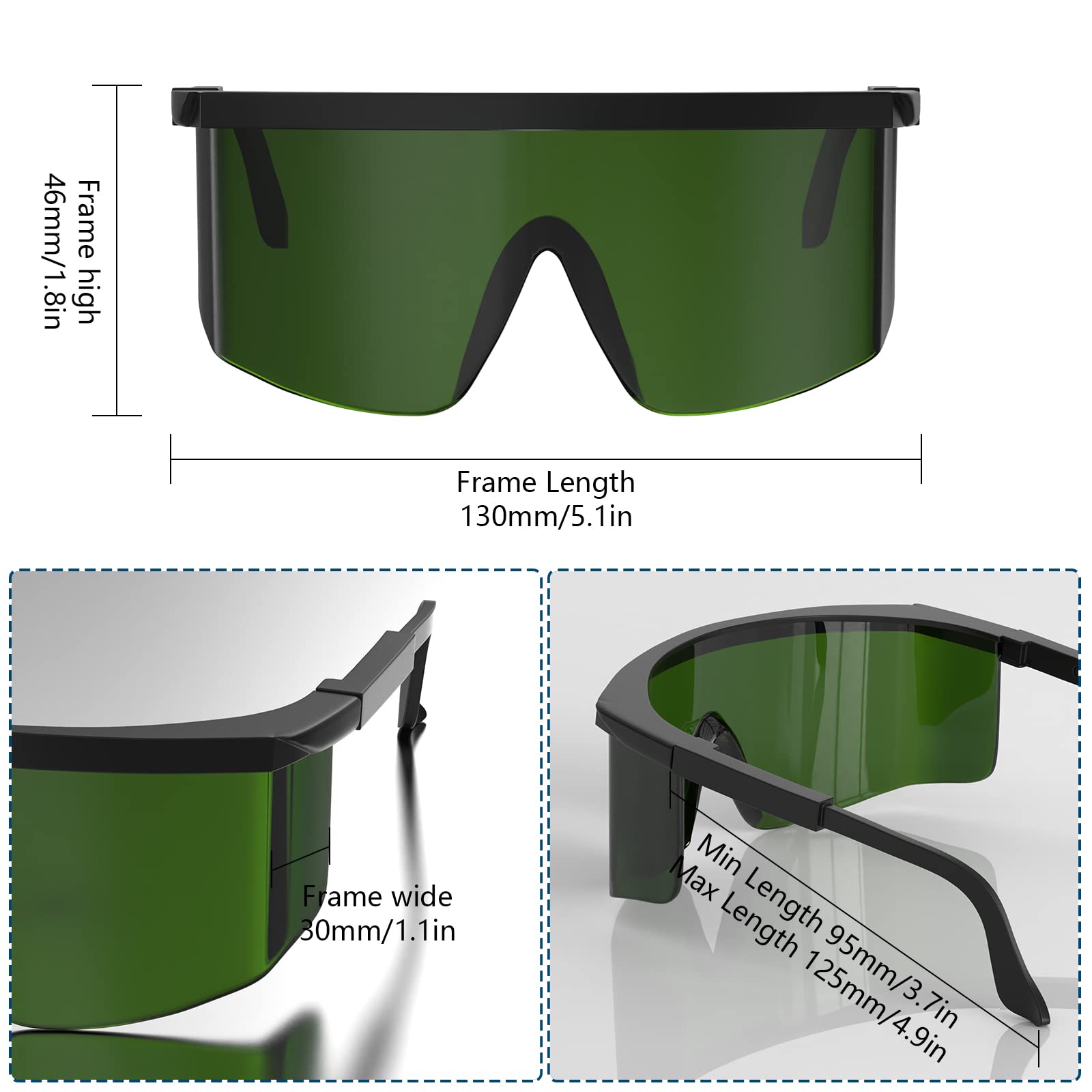 iKeener Laser-Augenschutz Brille,Professionelle 190nm-2000nm Wellenlänge IPL Rotlicht Schutzbrille für Haarentfernungs Behandlung und Kosmetik-Operator,mit Schutzbox