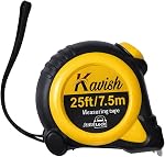 25ft/7.5m Kavish Measuring Tape Auto-Lock, Dual Scale Inch & Metric, Heavy-Duty Rubber Grip, Durable Steel Blade, Professional Measuring Tool for Construction, Carpentry, DIY & Home Use