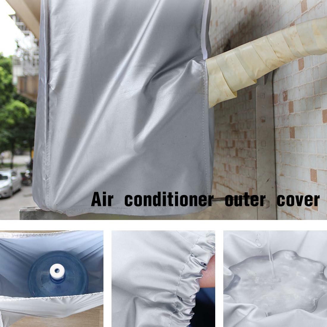 ZKGYUS Funda para Aire Acondicionado Exterior, Cubre Aire Acondicionado Exterior, Impermeable,A Prueba de Nieve,A Prueba de Polvo,Protector Solar (86 x 35 x 60cm)