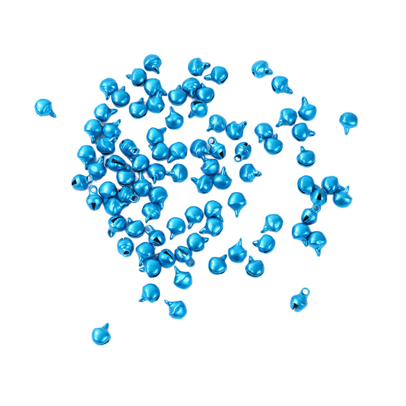 Leliafleury 100PCS Blue Jingle Bells 10mm Small Craft Bells for Crafts Party Home Decoration
