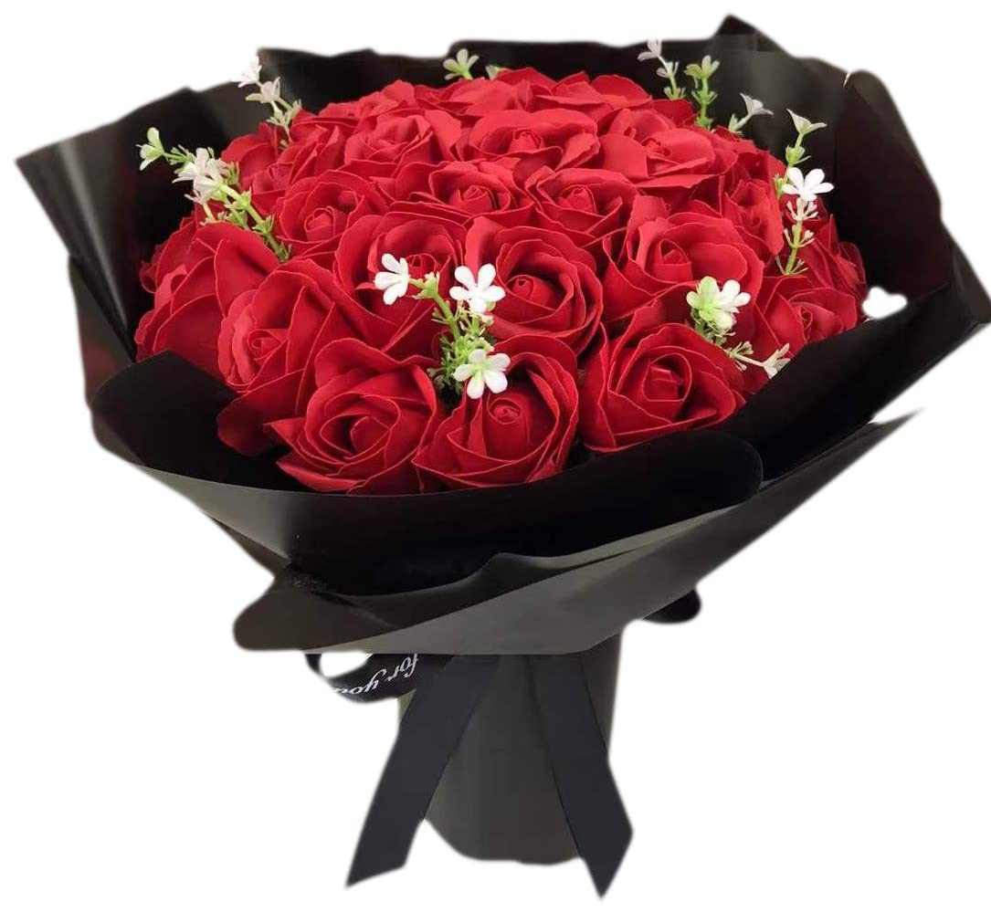 ソープフラワー薔薇 お誕生日 ・記念日 プレゼント 花束　33本 母の日豪華33本/18本薔薇花束ソープフラワー誕生日結婚祝い卒業