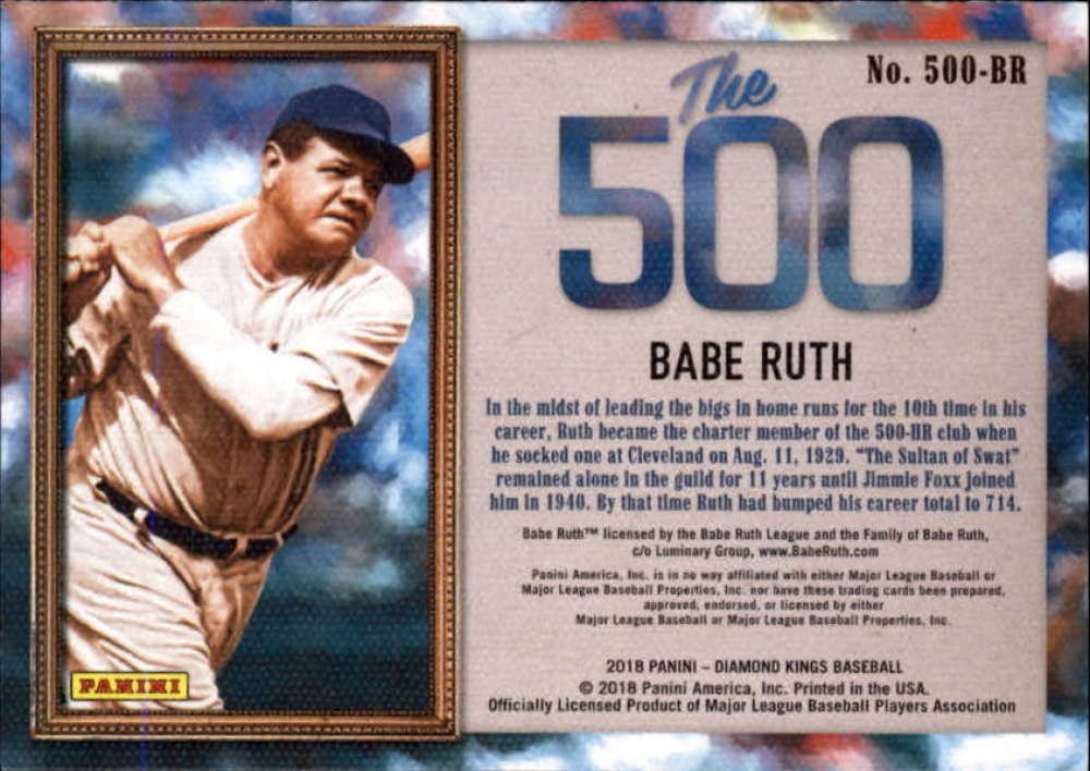 Amazon.com: 2018 Panini Diamond Kings The 500#500-BR Babe Ruth