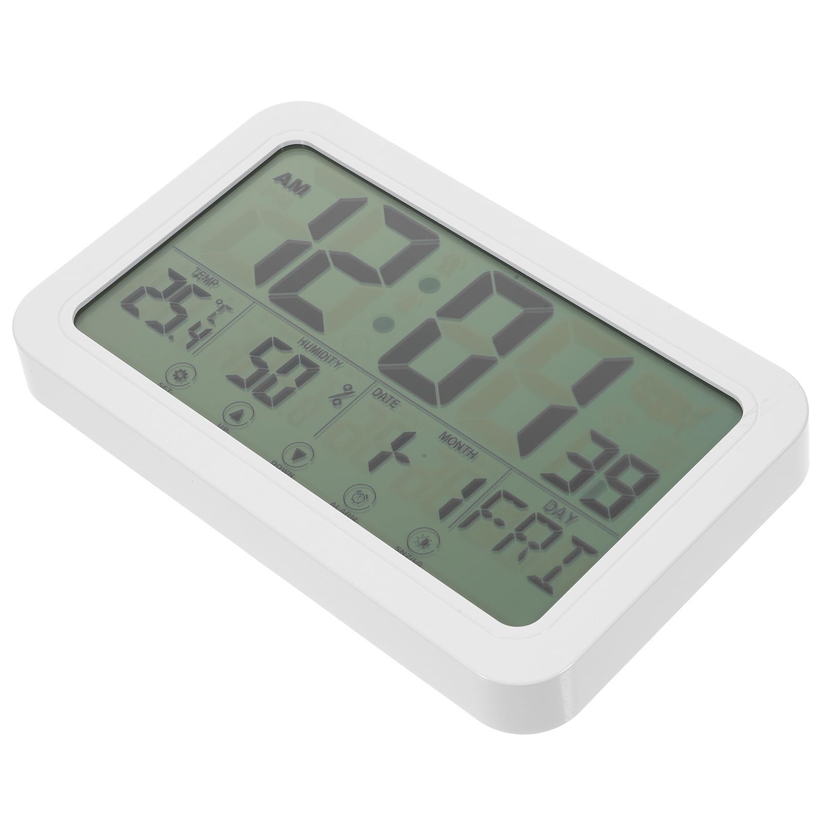 INOOMP Orologio Digitale da Parete da Tavolo, Display Grande, Plastica, Silenzioso, Bianco, per Camera e Sala Conferenze