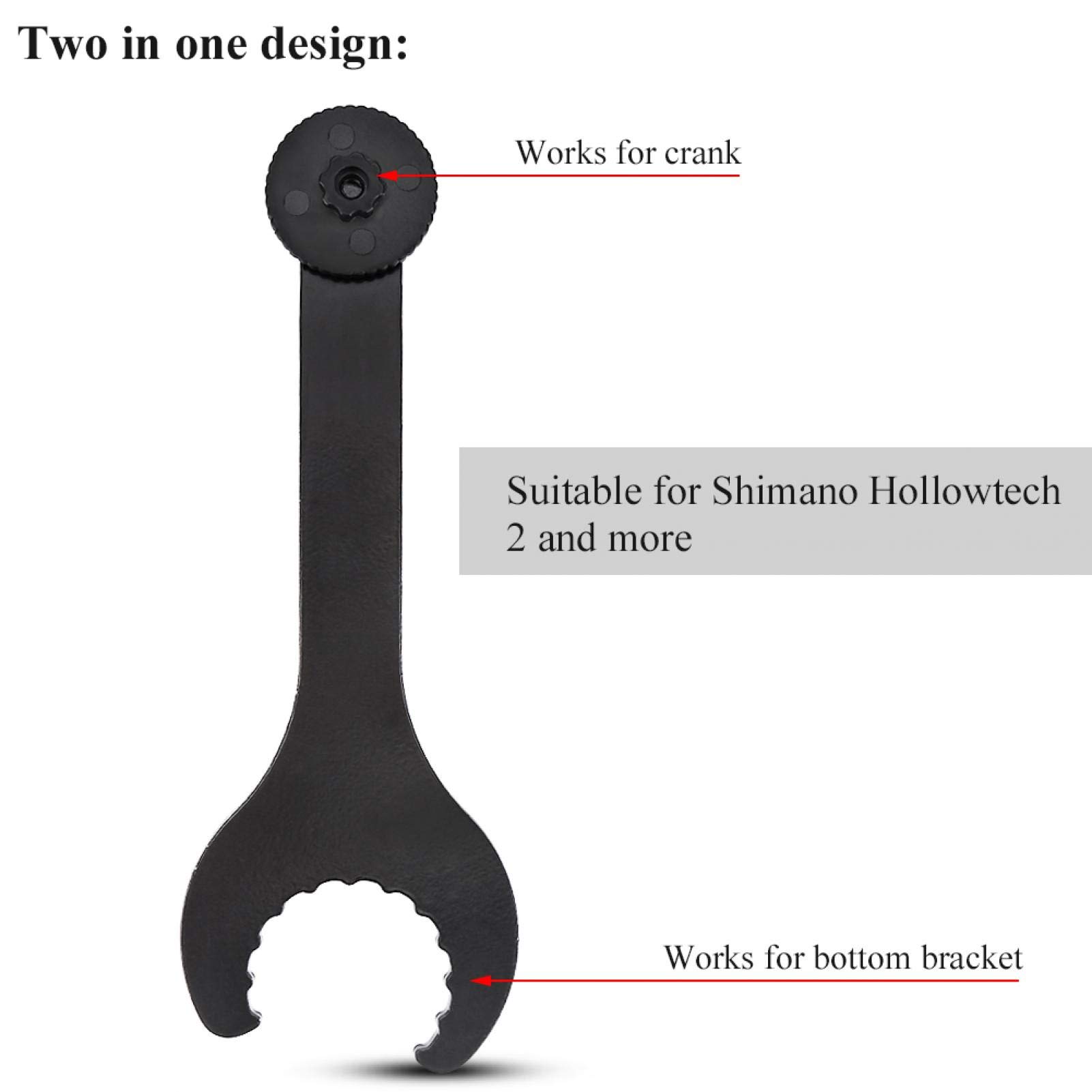 Chiave Per Movimento Centrale Bici – Attrezzo 2 In 1 Acciaio Carbonio Per Guarnitura E Pedivella, Per Hollowtech II